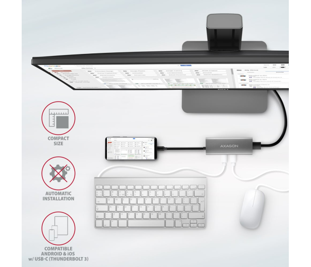Axagon HMC-5G21 USB-C 10Gbps SPEEDSTER 5in1 hub - 1485451 - zdjęcie 5